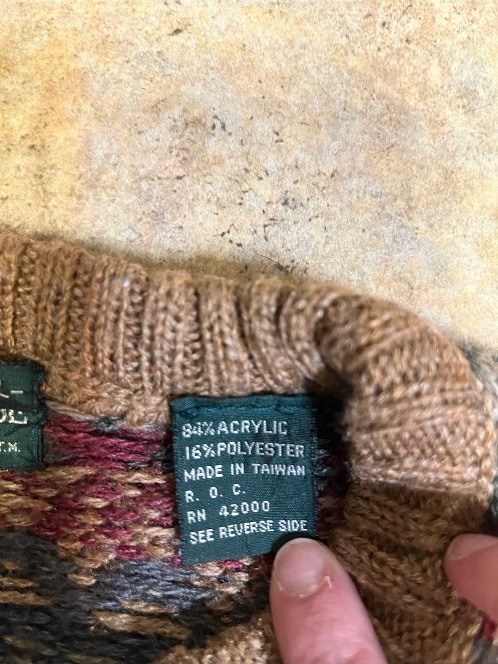 Vintage Hunters Ridge Crewneck Sweater in Brown Fair Isle Multicolor - Picture 3 of 5
